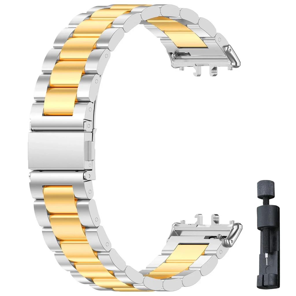 Ремешок из нержавеющей стали для Samsung Galaxy Fit 3, металлический браслет, роскошный деловой ремешок для Samsung Galaxy Fit3 SM-R390, аксессуары
