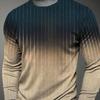 Color Block Stripes Men's Street Style 3D Print T Shirt Sports Outdoor Holiday Going Out T-shirt Long Sleeve Crew Neck Shirt Top