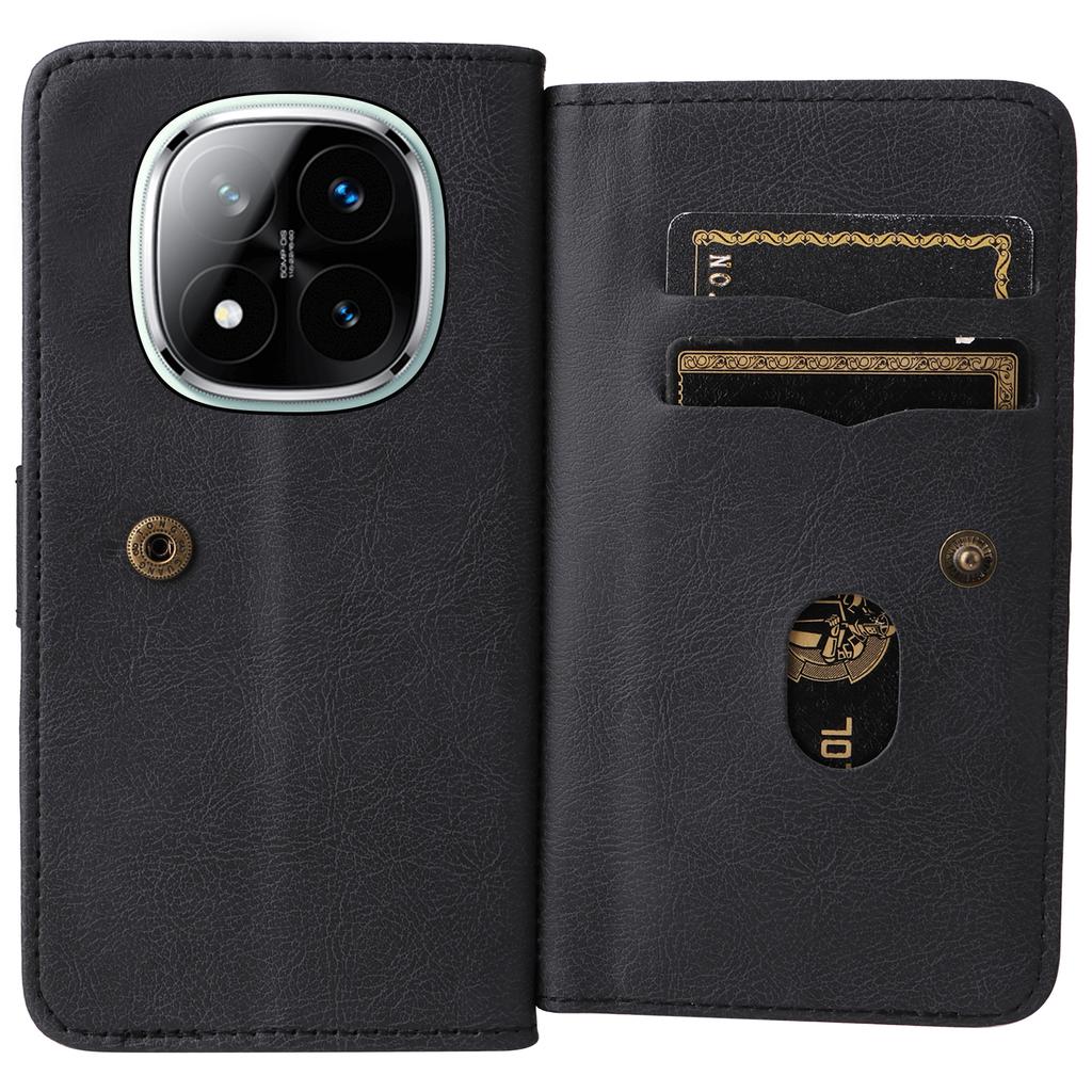 Кожаный чехол для Xiaomi Redmi Note 14 Pro+ 5G/Xiaomi Poco X7 5G/Xiaomi Redmi Note 14 Pro 5G с 10 отделениями для карт, чехол-подставка для телефона