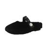 Fashion Half Tuo Mao Shoes for Women's Outwear 2024 Autumn/Winter New Baotou Lazy Home Warm Cotton Slippers