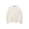 Polo SS21 Logo Embroidered Cable Knit Cotton Sweater Men Sweater Off-White MNPOSWE16820693-101