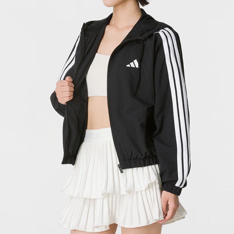 adidas Женская тканая спортивная куртка с капюшоном на весну/осень