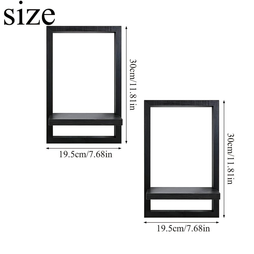 1 Piece Black Floating Shelf, Black Wooden Wall-Mounted Storage Shelf, Nordic Style Living Room Decorative Background Wall Shelf, Solid Wood Storage