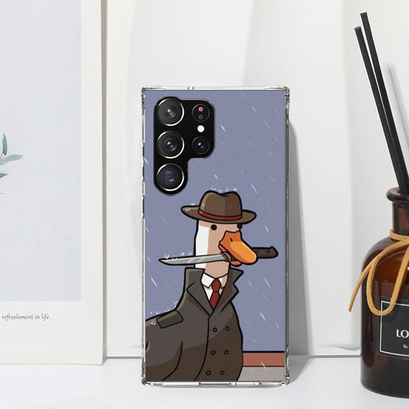 Мультяшный Милый Гусь Игровой Чехол Для Телефона Для Samsung Galaxy S25 S24 S23 S22 Ultra S21 FE S20 Plus S10 + S10E Художественный Fundas Задняя Крышка S24