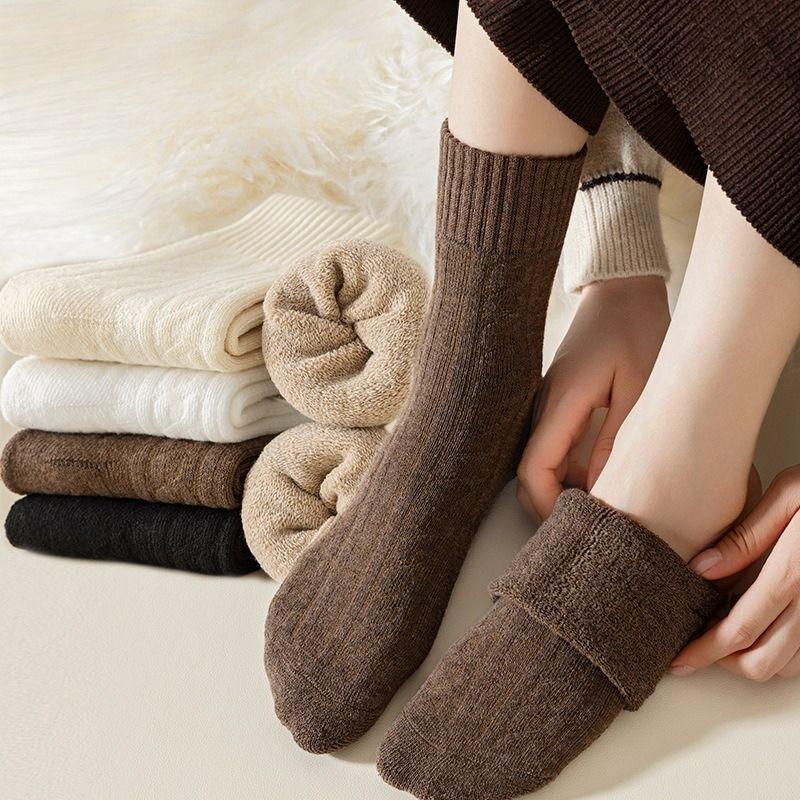 5 Pairs of Warm Socks, Autumn and Winter Snow Socks, Women's Socks