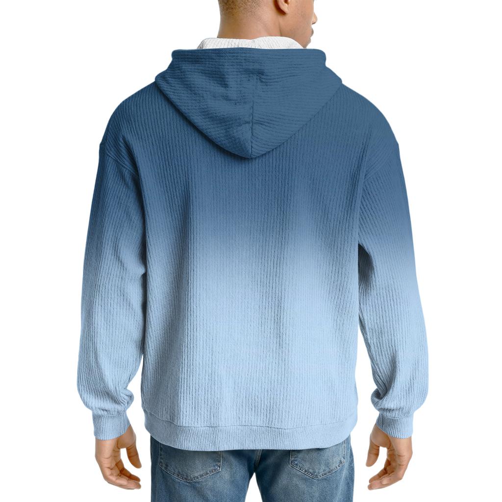 Men's Knit Hooded Sweatshirt Casual Long-Sleeve Sweatshirt