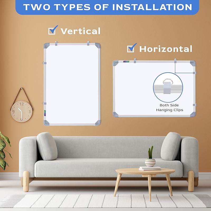 Eduway 1.5X2 Feet Kunj Non-Magnetic Double-Sided White Board And Chalkboard | Ideal Use For Home, Office, Kids With Slid