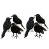 6x Halloween Crow Birds Prop Realistic Raven Feathered Spooky Party 20cm*9cm*6cm