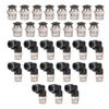 30PCS Set Pneumatic Fittings Kit 1/4in Outer Diameter 1/4 In NPT Thread Air Hose Connector Set