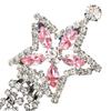 Exquisite star tassel earrings women's fashion net red pink rhinestone earring accessories silver