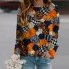 Fall Autumn Women'S Fashion O Neck Long Sleeve T-Shirt Loose Clothes Pumpkin Party Print T Shirt