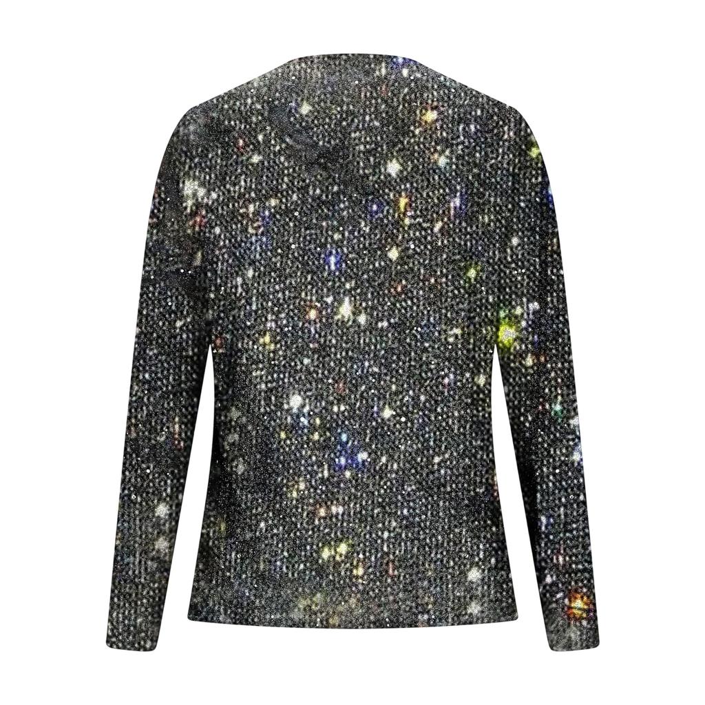 Женская футболка с принтом, V-образным вырезом и длинными рукавами, пуловер