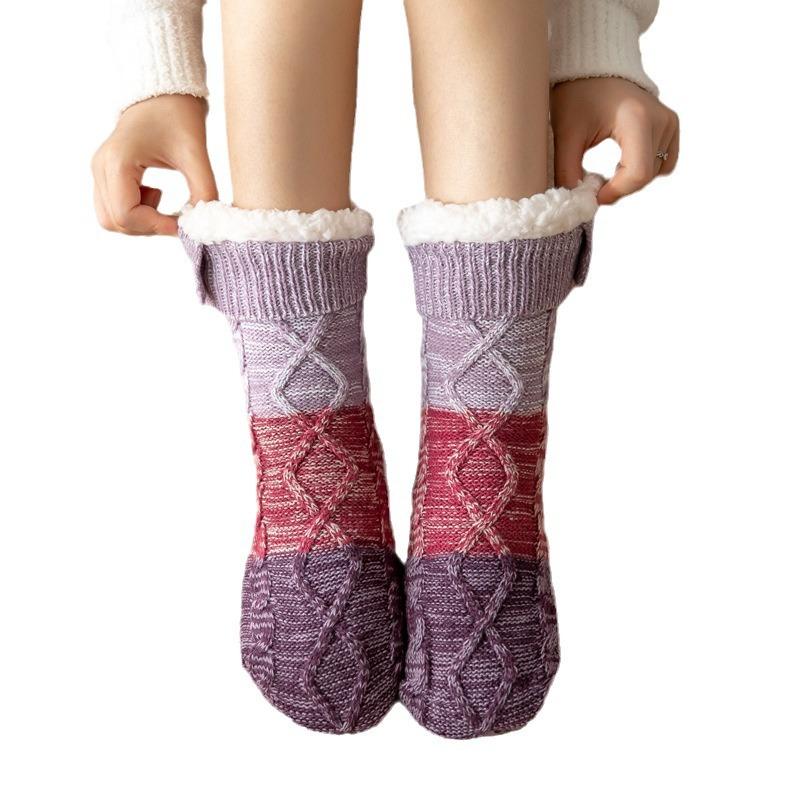 Зимние Утепленные Носки из Овечьей Шерсти, Напольные Носки, Снежные Носки, Домашние Носки для Сна на Флисовой Подкладке, Чехлы для Ковровых Носков