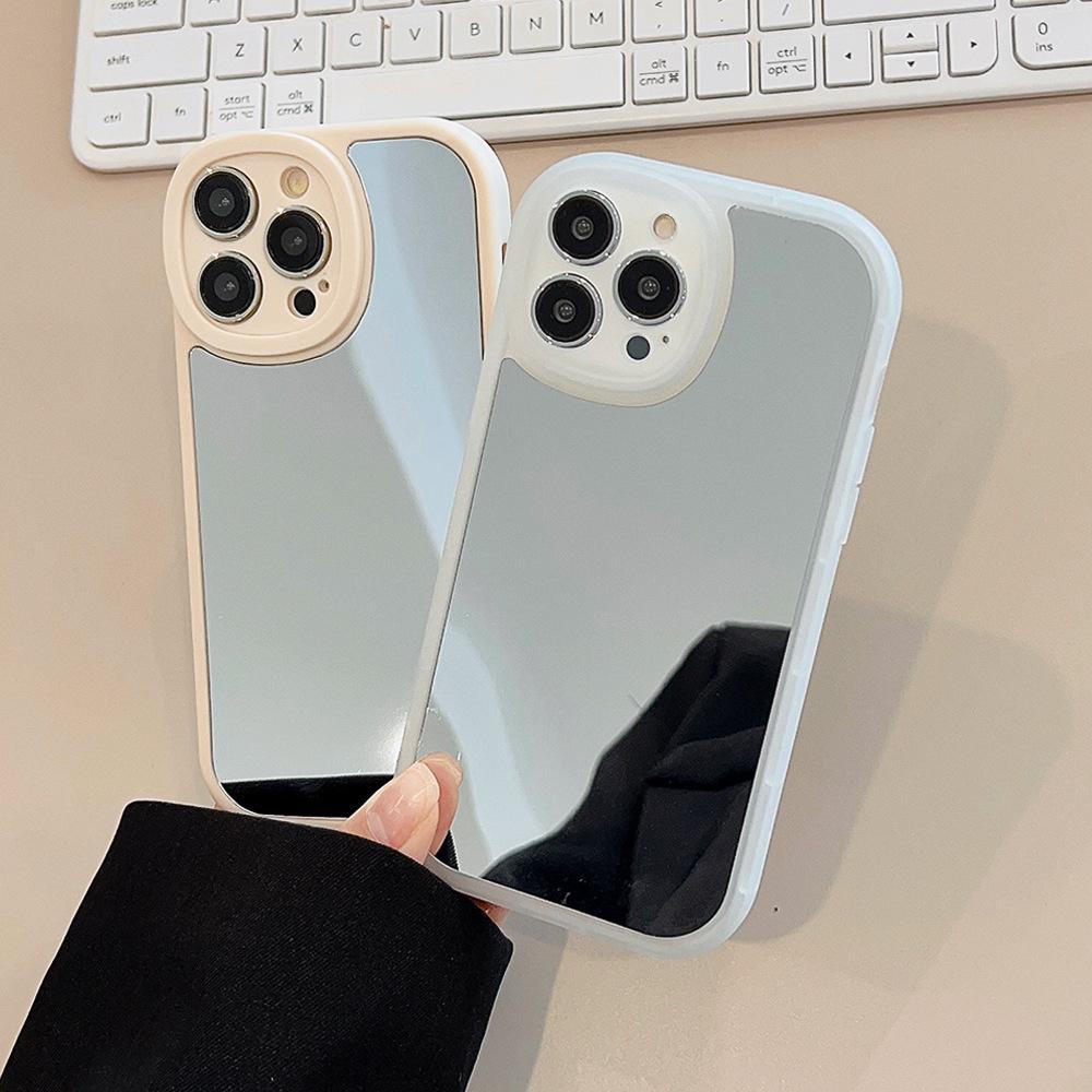Зеркало Подходит для IPhone13 Apple 14Pro Max Чехол для мобильного телефона 16 Высокое качество 15Pro Простой 12 Зеркало для макияжа