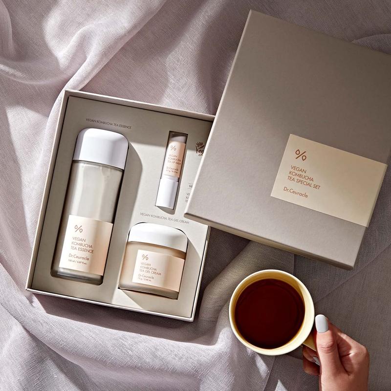 Dr.Ceuracle Специальный набор веганского чая Чайный гриб (Эссенция+ГельКрем+Бальзам для Губ)