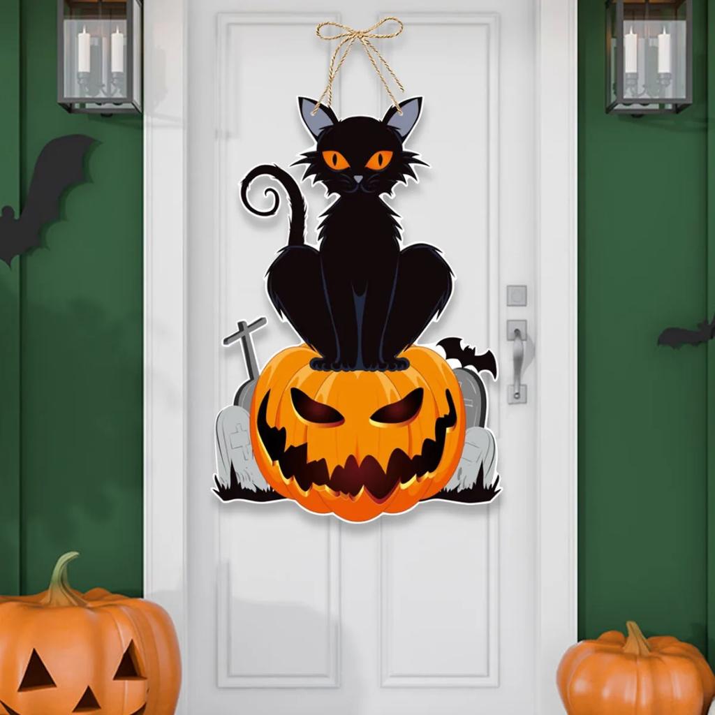 1-8PCS 2026 Halloween Door Hanging Decoration Pumpkin Bat Wall Decor Ghost Festival Party Banner for Door Halloween Decoration
