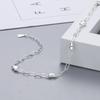 S925 Silver Geometric Love Chain Bracelet for Women Fashion Simple Ins Hypoallergenic Adjustable Bracelet Jewelry Birthday Gift