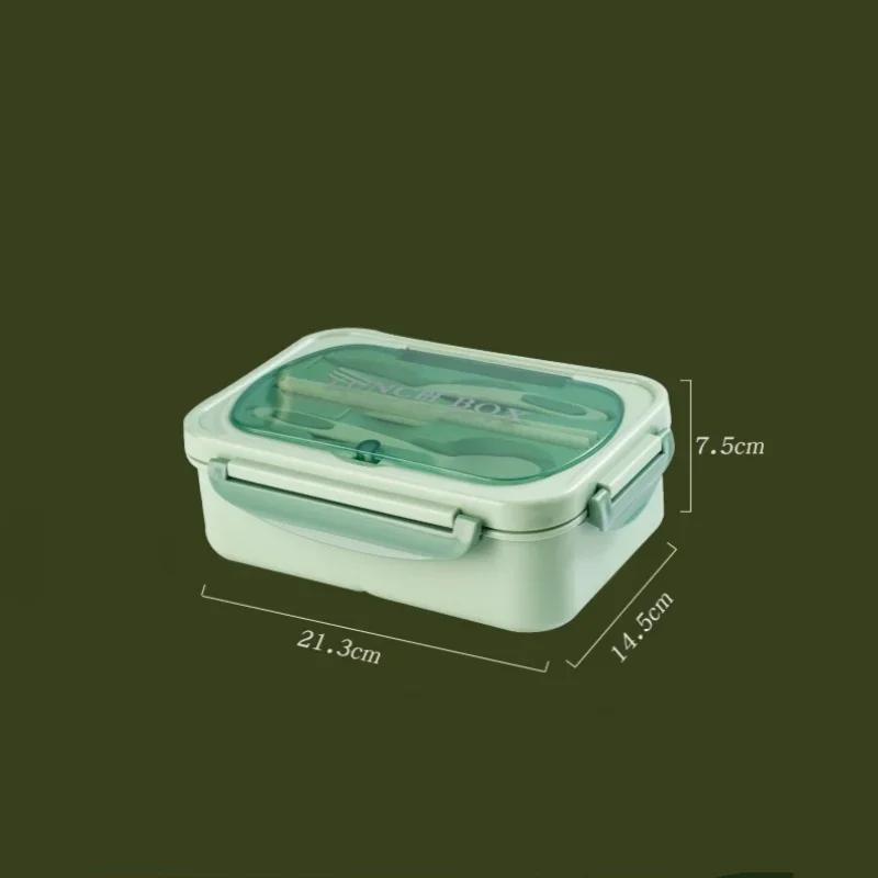 304stainless Steel Double-layer Lunch Box Students Portable Square Bento Box with Tableware Container Leakproof Food Containers
