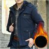 Зимняя куртка средней и длинной длины с хлопковой подкладкой и флисом, повседневная термокуртка, мужская одежда