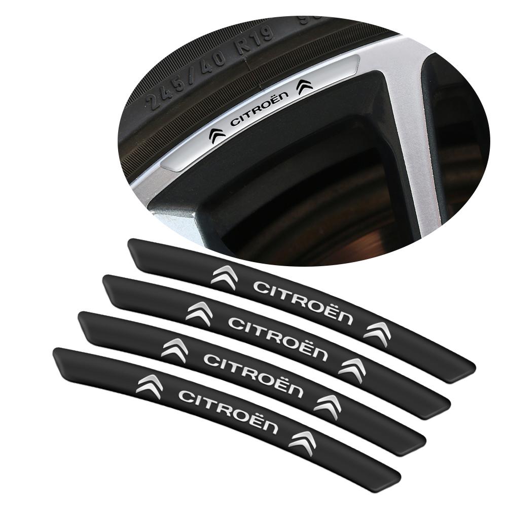 4pcs Aluminum Car Wheel Hub Badge Tire Rim Sticker Accessories For Citroen C1 C3 C4 Grand Picasso C4L C5 C6 C8 VTS Aircross Saxo
