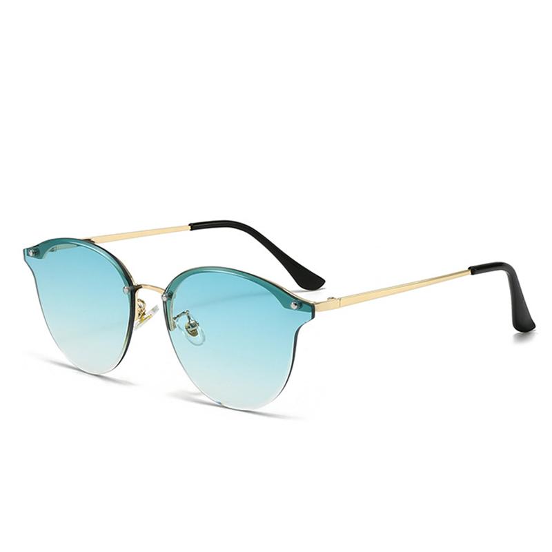 Модные металлические овальные солнцезащитные очки для мужчин и женщин, ретро панк мода, кошачий глаз, UV400