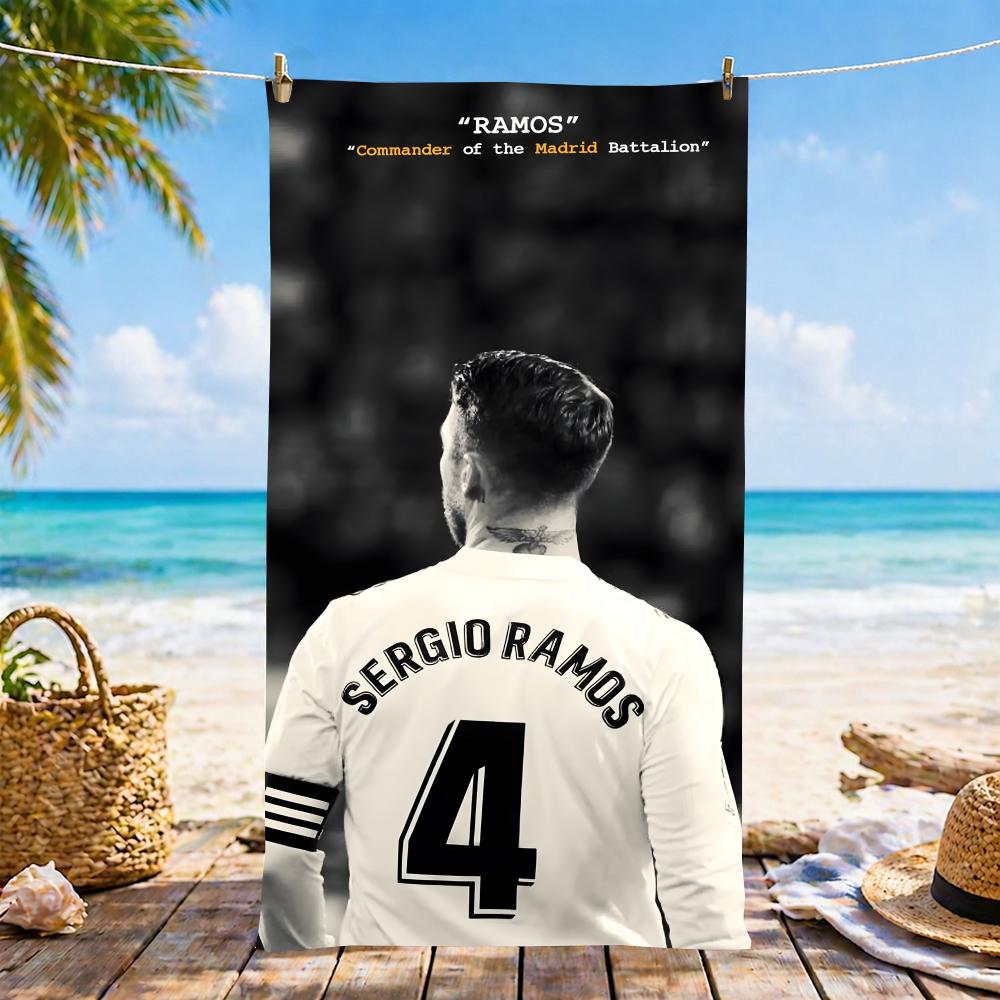 S-SergioRamos-S Полотенце Микрофибра пляжное полотенце, быстросохнущее, не прилипает песок, ультратонкое волокно, супермягкое.