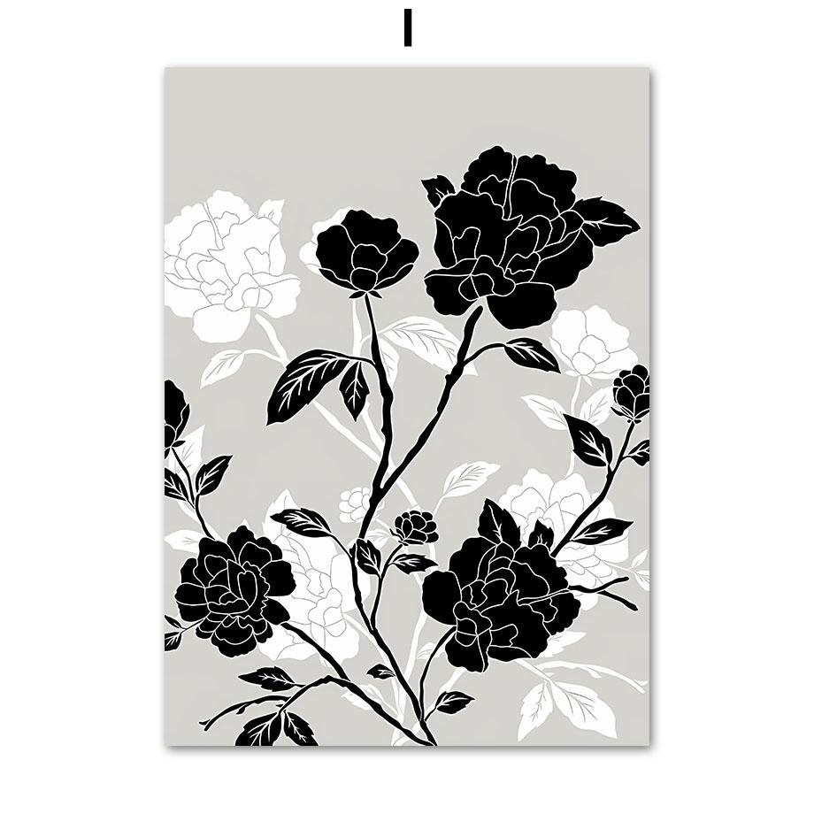 Абстрактная богемная линия, женская ваза с листьями, цветы, плакаты середины века, холст, картина, настенная живопись, печать, картина для гостиной, домашний декор