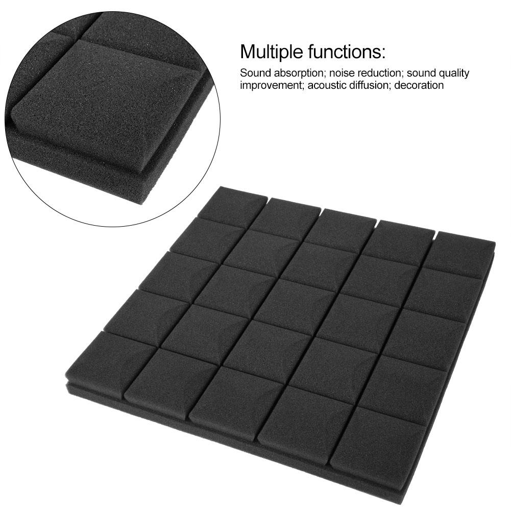 50*50*5см 6шт пенопластовые инженерные акустические панели студийная звукоизоляционная пена (черный)