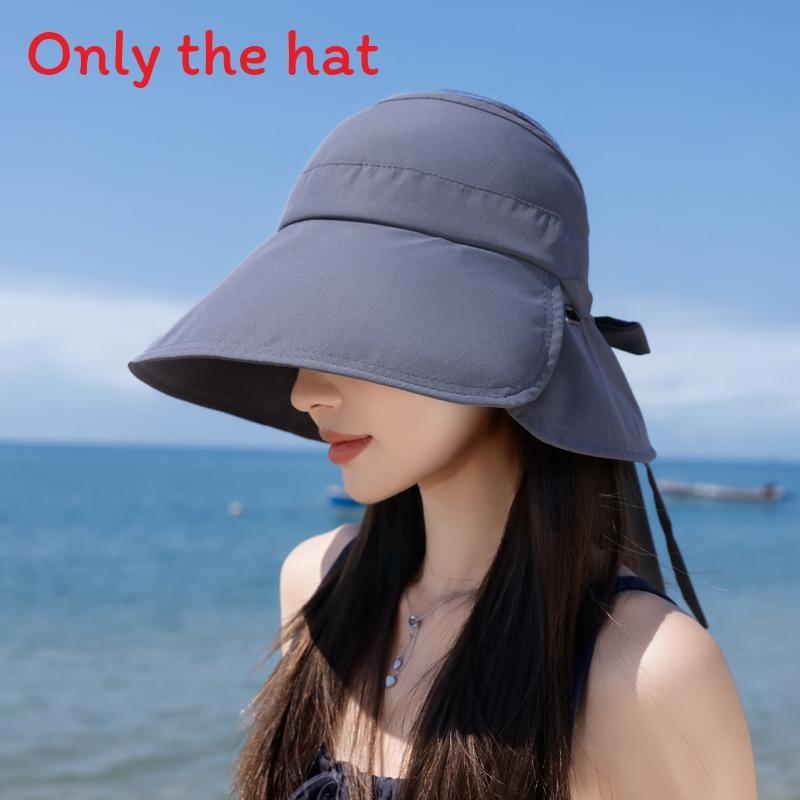 Brimmed Summer Wide Sun Protection Hat With Bow Decoration For Daily Outdoor