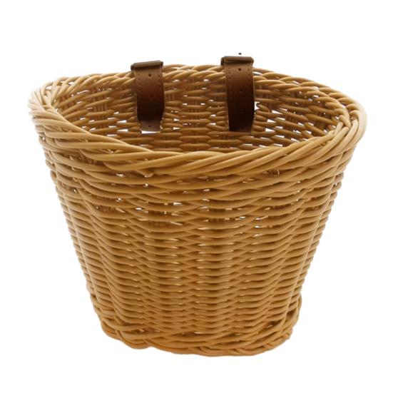 Hand Woven Bicycle Basket Large Capacity Strong Load Bearing Easy Installation Handlebar Bike Front Basket Replacement