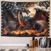 Fiery Dragon with Glowing Eyes Pattern Wall Hanging Tapestry Decorative Tapestry Home Decor for Bedroom and Living Room