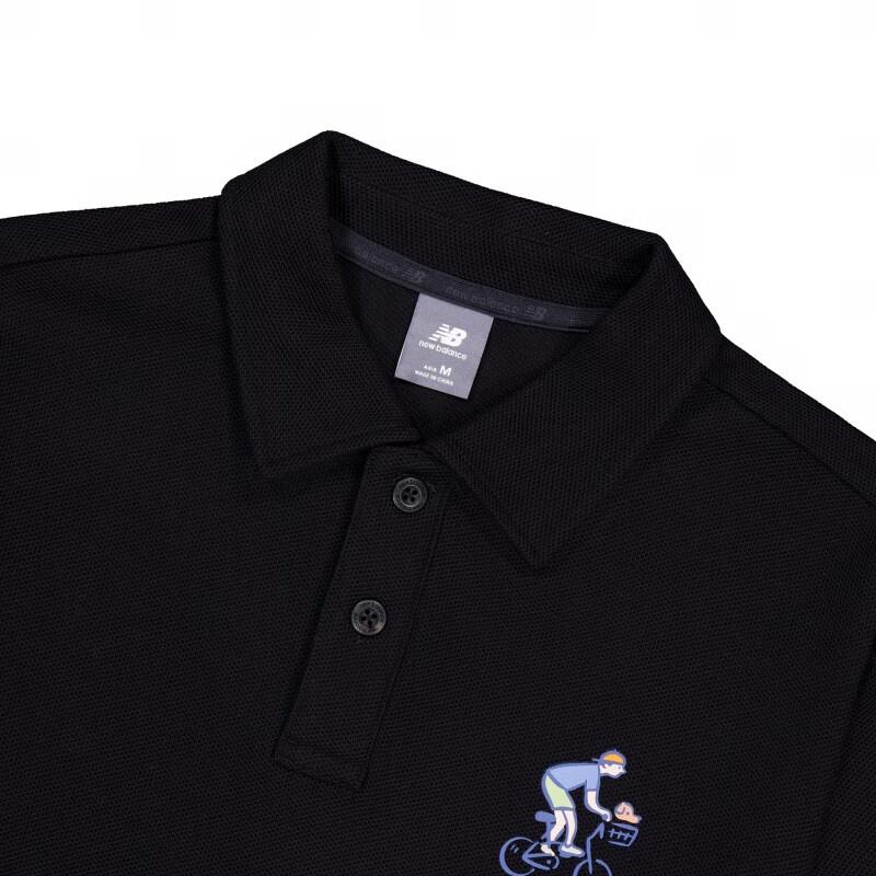 New Balance Small Biking Graphic Polo Shirt Asia Sizing 'Black' Unisex NFE26061-BK