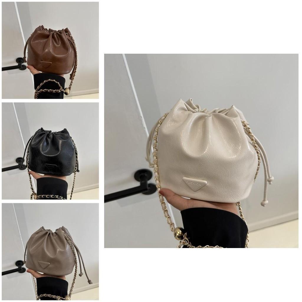 Шикарная городская сумка-ведро для женщин из мягкой искусственной кожи с кулиской