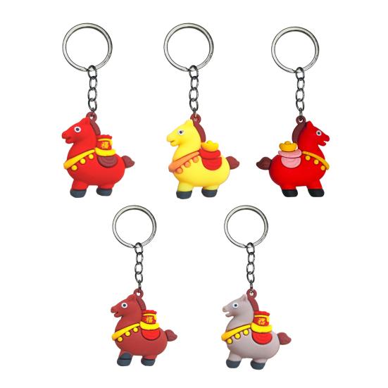 Yousheng 5/10 шт. Набор брелоков Год Лошади 2026 Китайский зодиак Счастливые талисманы Благоприятное культурное значение Брелок