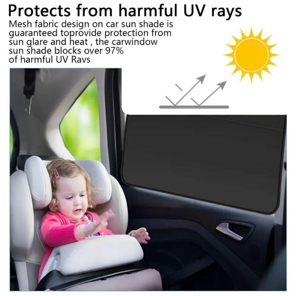 2Pcs With Suction Cup Car Curtain Sun Protection Side Window Curtain Car Interior Accessories