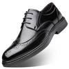 Роскошный бренд Высокое качество Натуральная кожа Деловая кожаная обувь На шнуровке Оксфорды Мужская повседневная обувь Черная офисная обувь