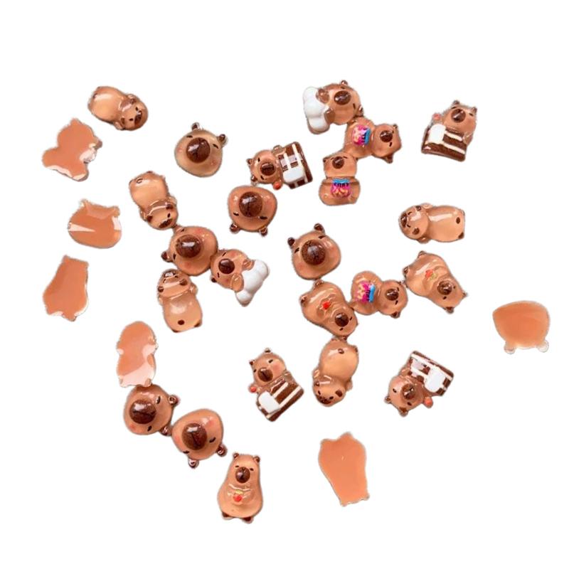 100 шт. Миниатюры мини-капибары, фигурки животных, украшение для феиного сада, дома, стола, микроландшафт, поделка своими руками