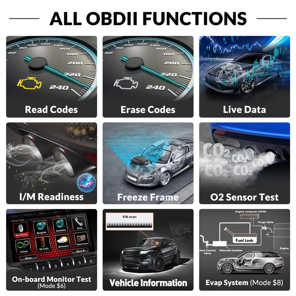 YA101 OBDII/EOBD считыватель кодов OBD2 сканер проверка батареи двигателя тестер полная функция OBD автомобильный диагностический инструмент автоматического сканирования