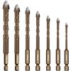 Cross Drill Bit Set Carbide Tip for Glass Ceramic Tiles Concrete Stone Metal Drilling High Hardness