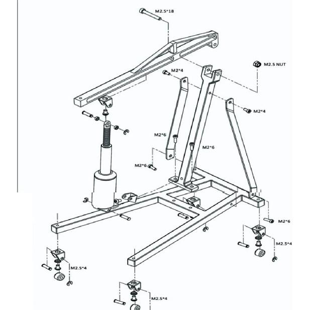 Simulation Engine Hoist, Electric RC Model Car Crane Jack Universal for 1/8 1/10 Scale Remote Control Vehicles - Black