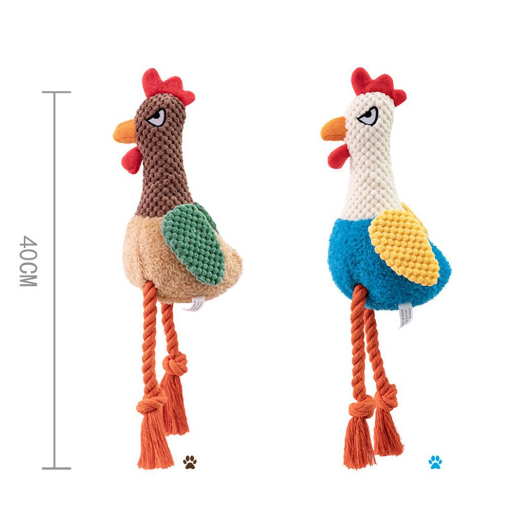 Пищащая игрушка для собаки-курицы Звуковая BB Плюшевая Веревка из хлопка для вытягивания Игрушка-пищалка для жевания щенка питомца Петух