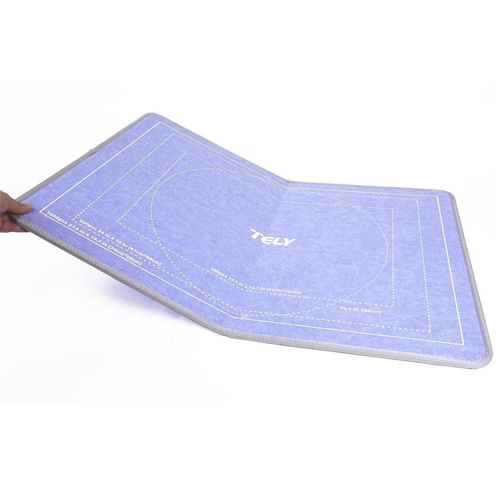 Складная доска для пазлов TELY - Прочный жесткий войлок, Нескользящая поверхность, Портативная и легкая, Вмещает 1000 элементов