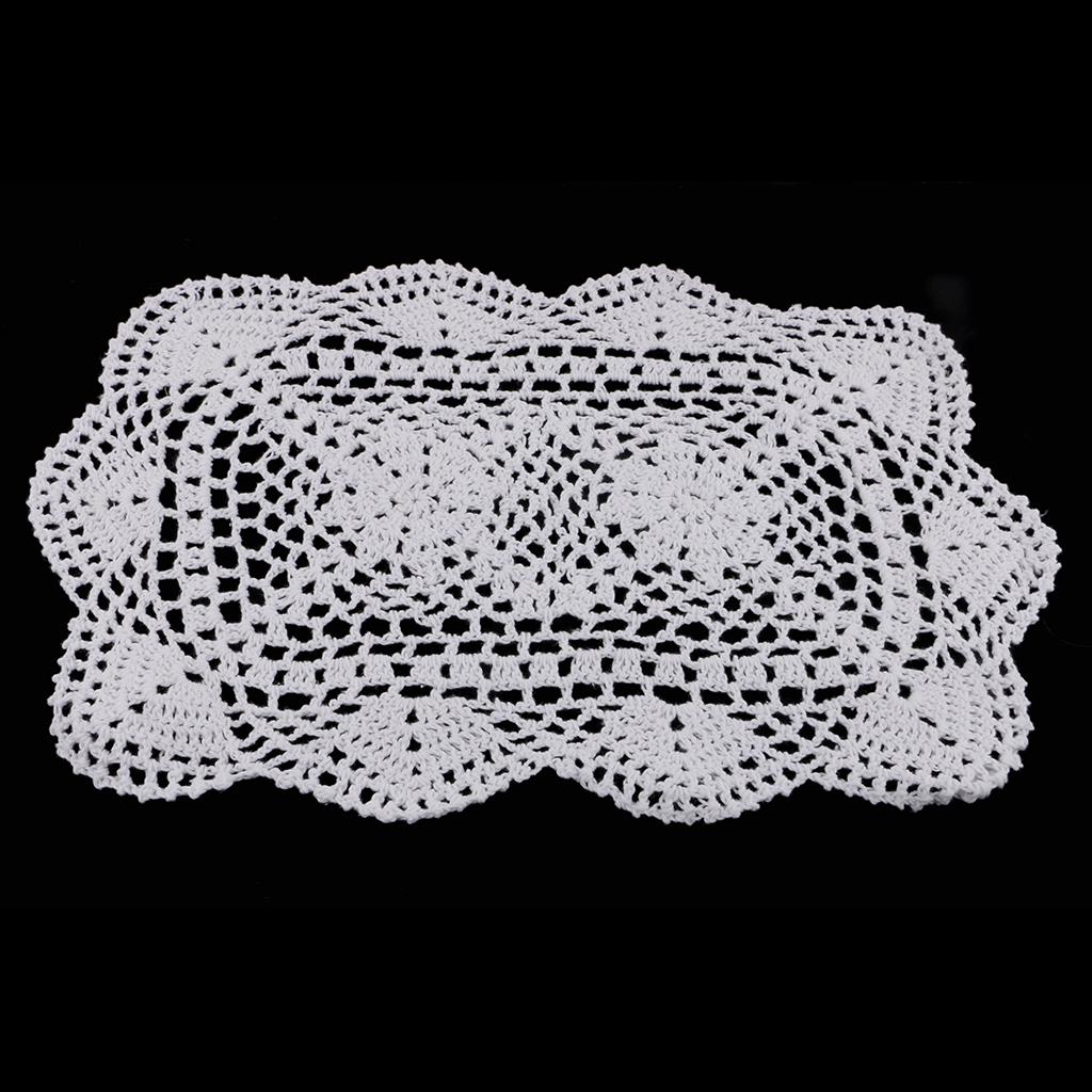 Crochet Lace Doily Cotton Handcrafted Table Mat Vintage Home Decor Table Decoration and Accessories for Living Room