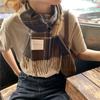 Plaid Cashmere-Feel Winter Scarf: Women's Korean Style, Unisex, Double-Sided, Long, Versatile, Warm, Dual-Use Shawl