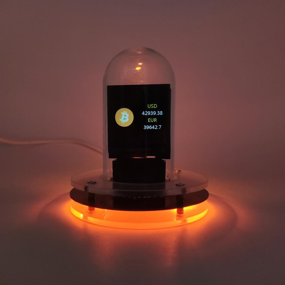 Трекер цен на биткоины. Будильник на ламповых индикаторах Nixie с цветной RGB-подсветкой и метеостанцией WIFI. Альбом своими руками и GIF-анимация
