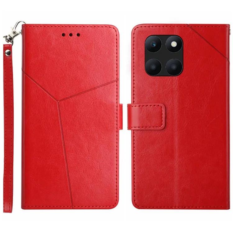 Чехол-кошелек HT01 для Honor X6a 4G Y-образная линия с тиснением подставка для телефона чехол из искусственной кожи