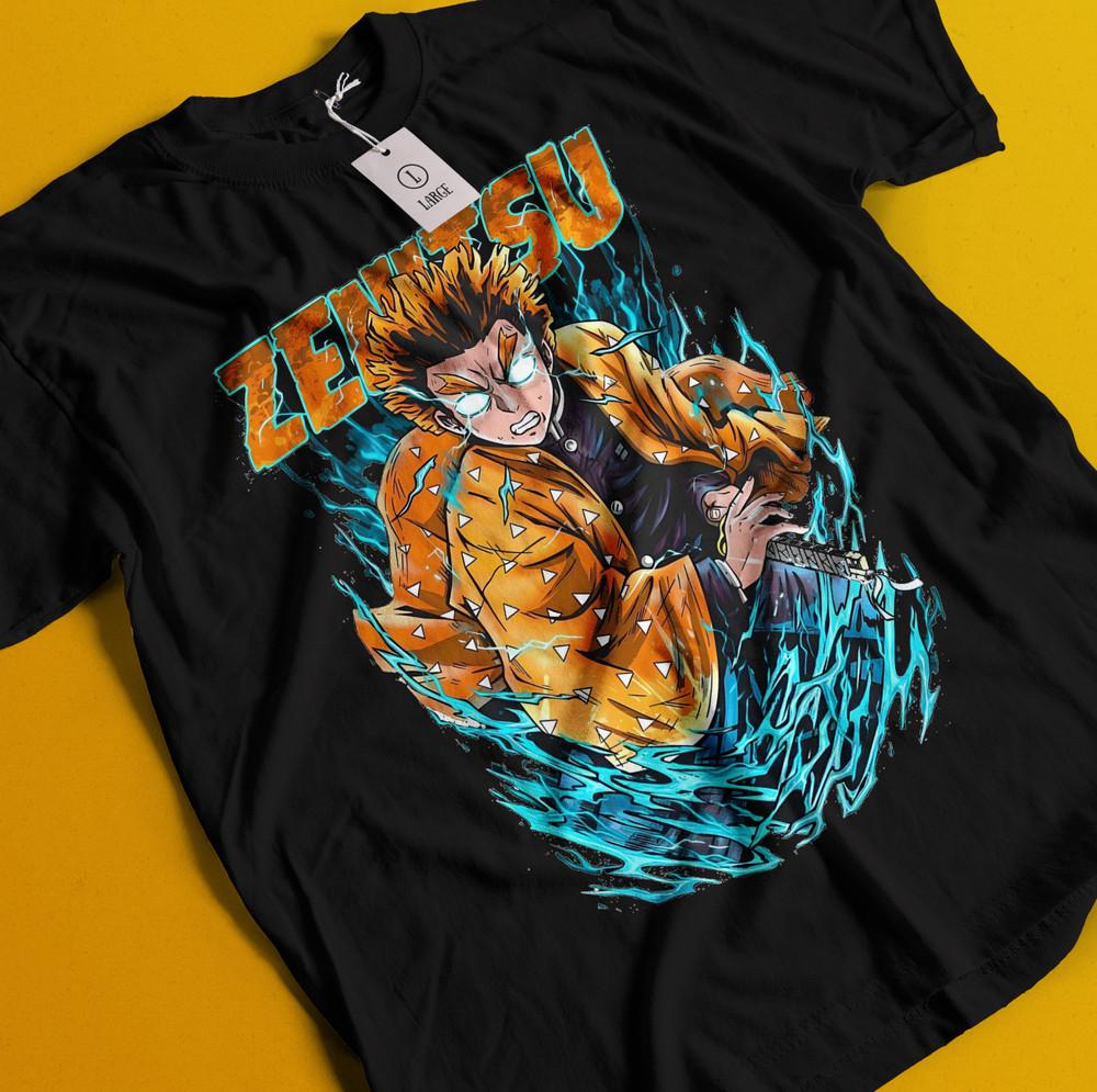 Demon Slayer Shirt Zenitsu Tshirt Tanjiro T-Shirt Muzan Doma Tee Inosuke Nezuko