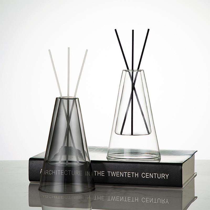 Простая двойная стеклянная бутылка для ароматерапии, домашний летучий аромат ротангового цветка, декоративные украшения, пустая бутылка