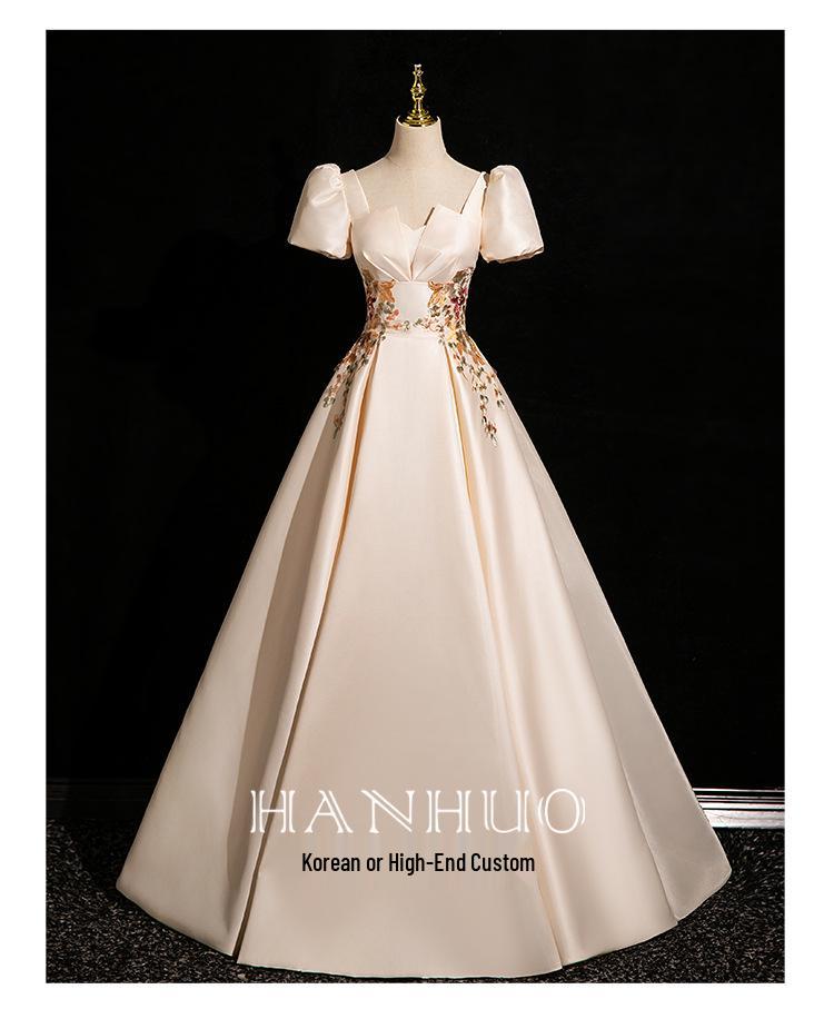 Женское вечернее платье из французского сатина 2025 года для помолвок, тостов и мероприятий