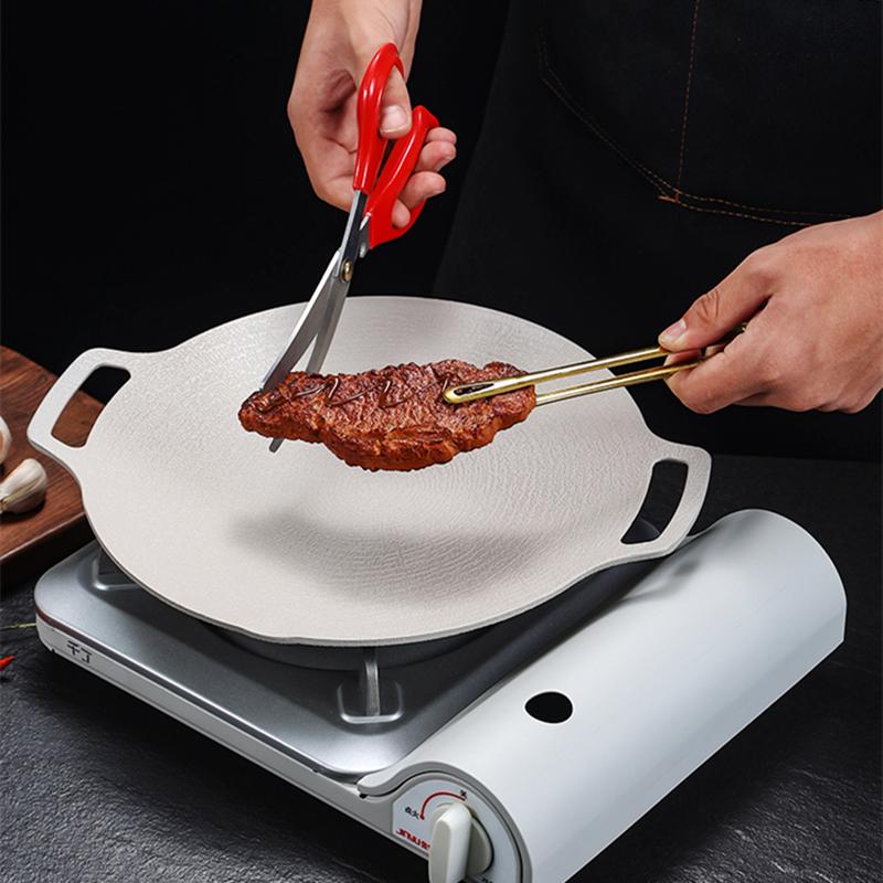 Nonstick Camping Round Frying Pan Cookware Picnic Outdoor Barbecue Grill Skillet Griddle Pancake Cooking Pots Kitchen Utensils